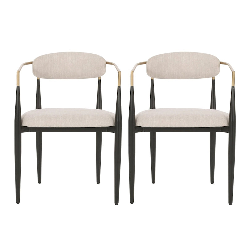 Chaises de salle à manger Elmore rembourrées au design industriel moderne avec structure en fer