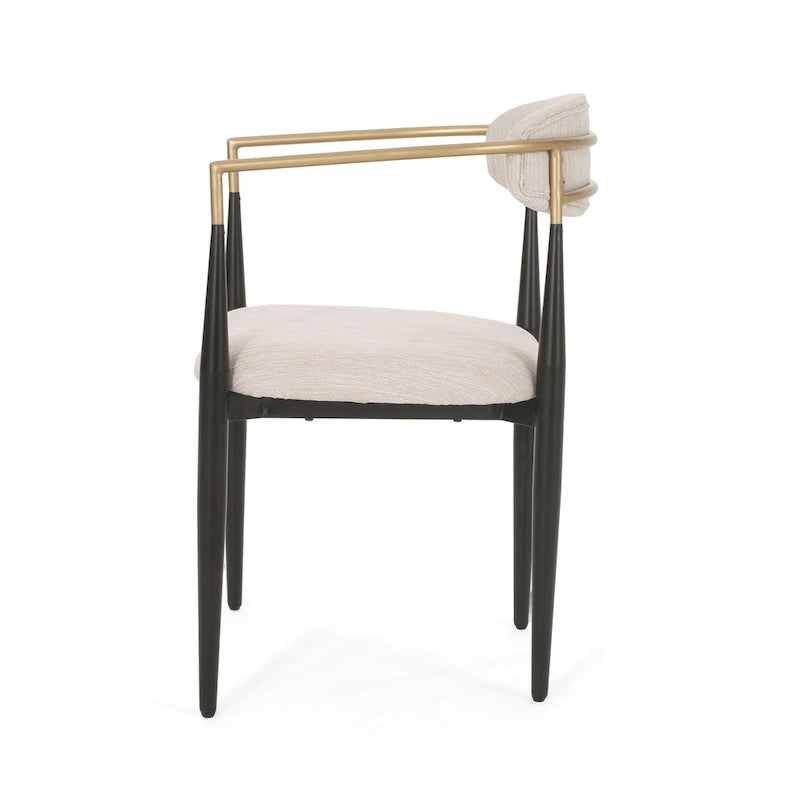 Chaises de salle à manger Elmore rembourrées au design industriel moderne avec structure en fer