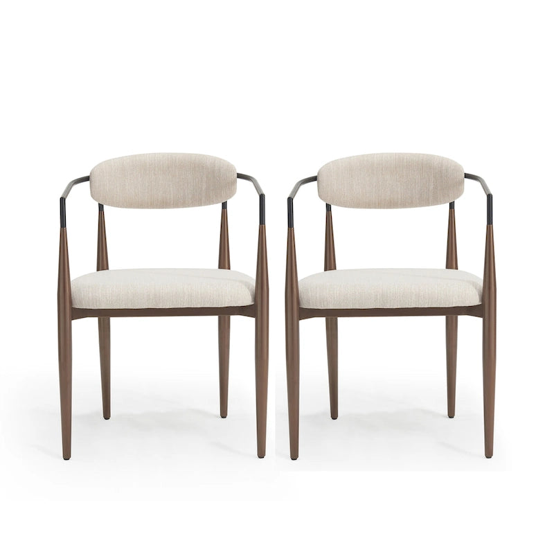 Chaises de salle à manger Elmore rembourrées au design industriel moderne avec structure en fer