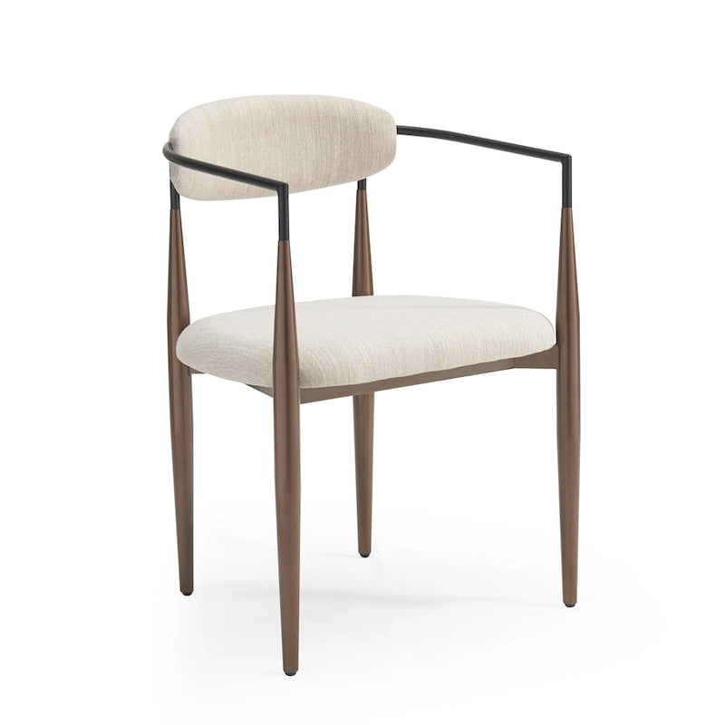 Chaises de salle à manger Elmore rembourrées au design industriel moderne avec structure en fer