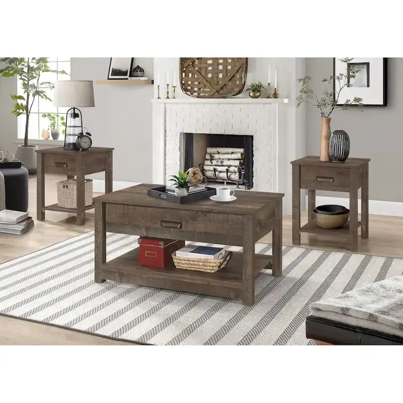 Table basse avec tiroir et étagère ouverte