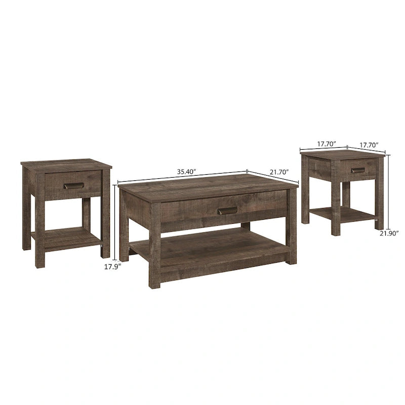 Table basse avec tiroir et étagère ouverte