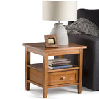 Table d'appoint rectangulaire de transition Norfolk en BOIS MASSIF de 20 po de largeur - 20 po de largeur