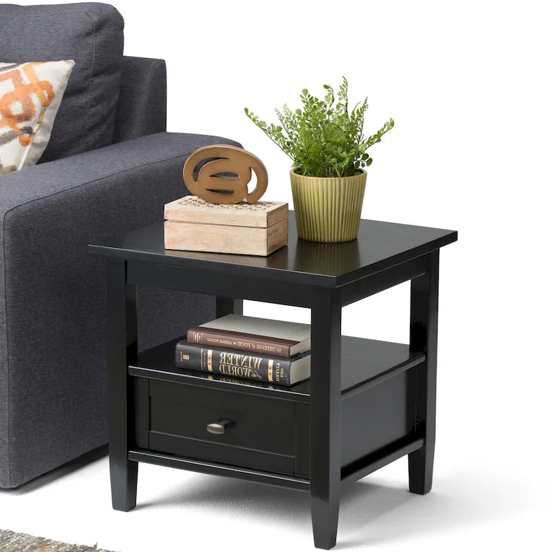 Table d'appoint rectangulaire de transition Norfolk en BOIS MASSIF de 20 po de largeur - 20 po de largeur