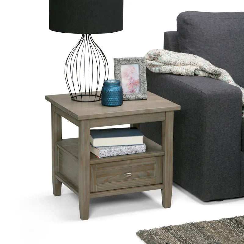 Table d'appoint rectangulaire de transition Norfolk en BOIS MASSIF de 20 po de largeur - 20 po de largeur