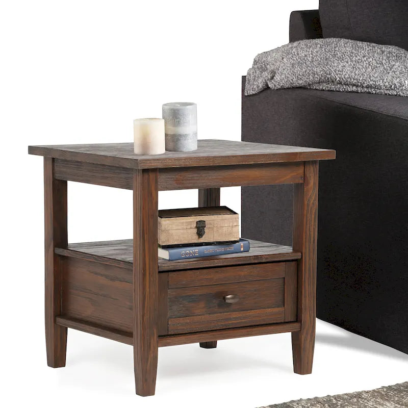 Table d'appoint rectangulaire de transition Norfolk en BOIS MASSIF de 20 po de largeur - 20 po de largeur