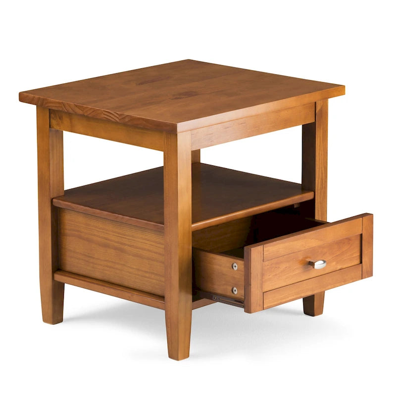 Table d'appoint rectangulaire de transition Norfolk en BOIS MASSIF de 20 po de largeur - 20 po de largeur