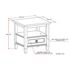 Table d'appoint rectangulaire de transition Norfolk en BOIS MASSIF de 20 po de largeur - 20 po de largeur