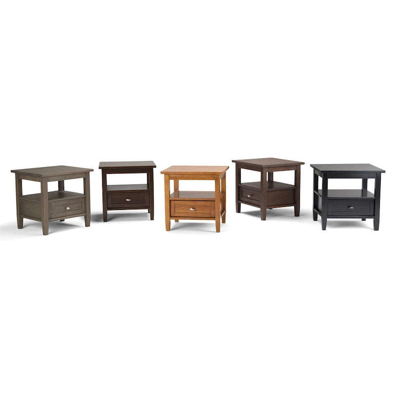 Table d'appoint rectangulaire de transition Norfolk en BOIS MASSIF de 20 po de largeur - 20 po de largeur