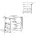 Table d'appoint rectangulaire de transition Norfolk en BOIS MASSIF de 20 po de largeur - 20 po de largeur