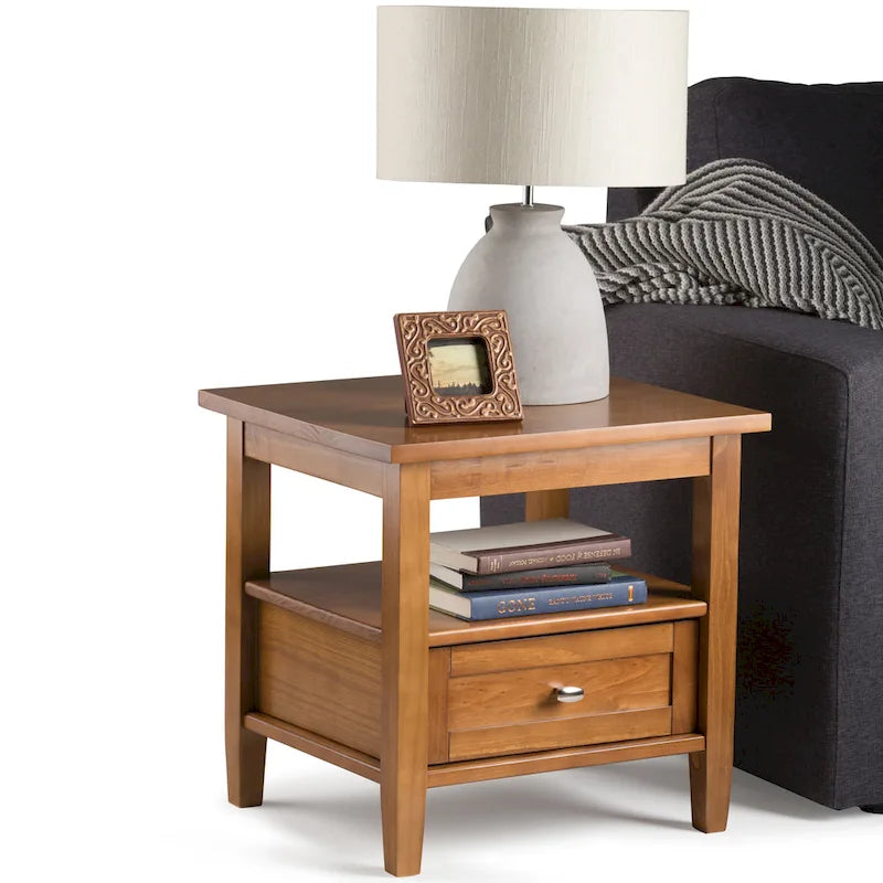 Table d'appoint rectangulaire de transition Norfolk en BOIS MASSIF de 20 po de largeur - 20 po de largeur