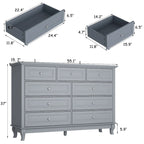 Commode à 9 tiroirs de 139,95 cm de large : Meuble de rangement spacieux au design épuré, laqué