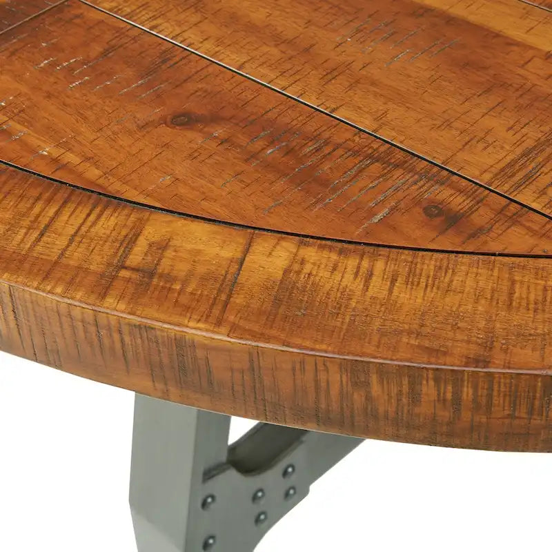 Table de salle à manger/rassemblement ronde Lancaster - ambre/graphite