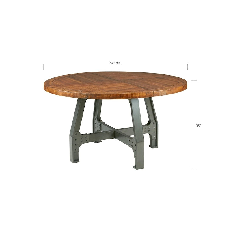 Table de salle à manger/rassemblement ronde Lancaster - ambre/graphite
