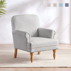 Fauteuil d'appoint rembourré en lin avec pieds pour salon
