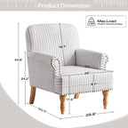 Fauteuil d'appoint rembourré en lin avec pieds pour salon