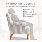 Fauteuil d'appoint rembourré en lin avec pieds pour salon