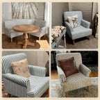 Fauteuil d'appoint rembourré en lin avec pieds pour salon