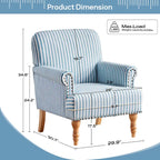 Fauteuil d'appoint rembourré en lin avec pieds pour salon