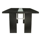 Table à manger contemporaine en verre de 76 pouces avec LED