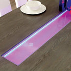 Table à manger contemporaine en verre de 76 pouces avec LED