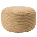 Pouf/Repose-pieds rond en polyester, intérieur/extérieur - 45 x 45 x 30 cm