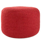 Pouf/Repose-pieds rond en polyester, intérieur/extérieur - 45 x 45 x 30 cm