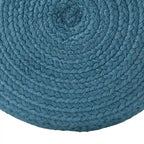 Pouf/Repose-pieds rond en polyester, intérieur/extérieur - 45 x 45 x 30 cm