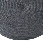 Pouf/Repose-pieds rond en polyester, intérieur/extérieur - 45 x 45 x 30 cm