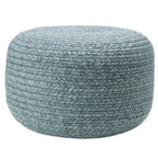 Pouf/Repose-pieds rond en polyester, intérieur/extérieur - 45 x 45 x 30 cm