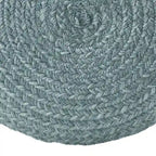 Pouf/Repose-pieds rond en polyester, intérieur/extérieur - 45 x 45 x 30 cm