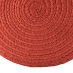 Pouf/Repose-pieds rond en polyester, intérieur/extérieur - 45 x 45 x 30 cm