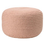 Pouf/Repose-pieds rond en polyester, intérieur/extérieur - 45 x 45 x 30 cm