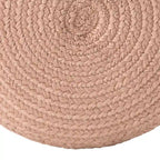 Pouf/Repose-pieds rond en polyester, intérieur/extérieur - 45 x 45 x 30 cm