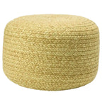 Pouf/Repose-pieds rond en polyester, intérieur/extérieur - 45 x 45 x 30 cm