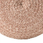 Pouf/Repose-pieds rond en polyester, intérieur/extérieur - 45 x 45 x 30 cm