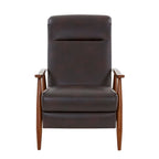 Fauteuil inclinable en bois rembourré avec dossier à pousser