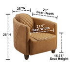 Fauteuil d'appoint industriel rétro en cuir pleine fleur et aluminium
