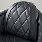 Fauteuil d'appoint industriel rétro en cuir pleine fleur et aluminium
