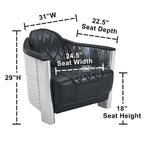Fauteuil d'appoint industriel rétro en cuir pleine fleur et aluminium