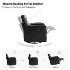 Fauteuil inclinable pivotant et à bascule en cuir véritable moderne