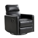 Fauteuil inclinable pivotant et à bascule en cuir véritable moderne