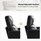 Fauteuil inclinable pivotant et à bascule en cuir véritable moderne