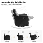 Fauteuil inclinable pivotant et à bascule en cuir véritable moderne