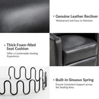 Fauteuil inclinable pivotant et à bascule en cuir véritable moderne