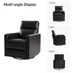 Fauteuil inclinable pivotant et à bascule en cuir véritable moderne