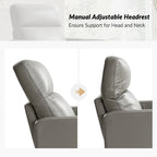 Fauteuil inclinable pivotant et à bascule en cuir véritable moderne