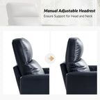 Fauteuil inclinable pivotant et à bascule en cuir véritable moderne