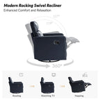 Fauteuil inclinable pivotant et à bascule en cuir véritable moderne
