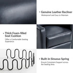 Fauteuil inclinable pivotant et à bascule en cuir véritable moderne